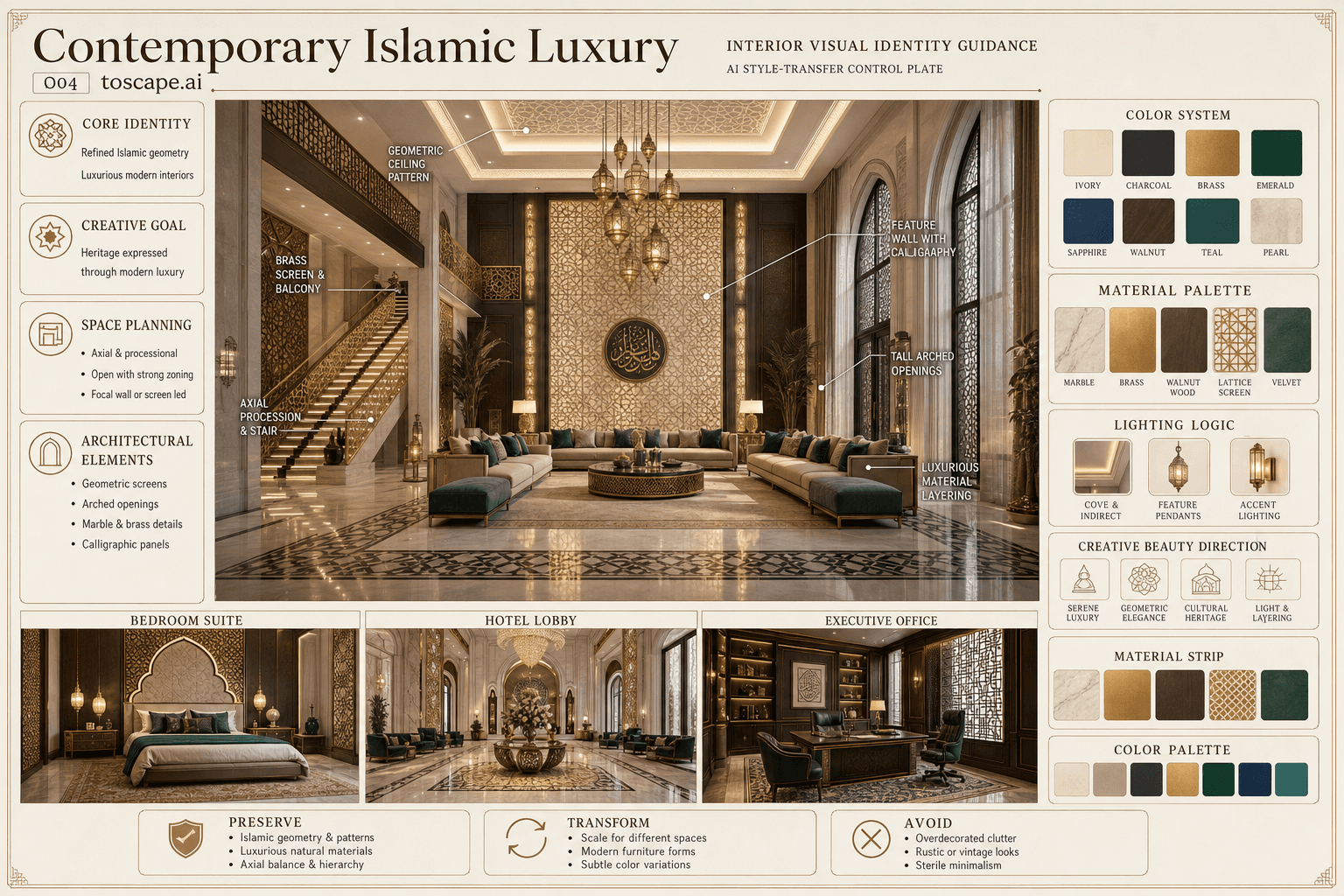 Contemporary Islamic Luxury interior style hero plate