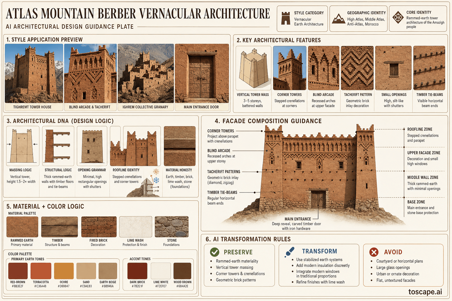 Atlas Mountain Berber Vernacular hero plate — Morocco