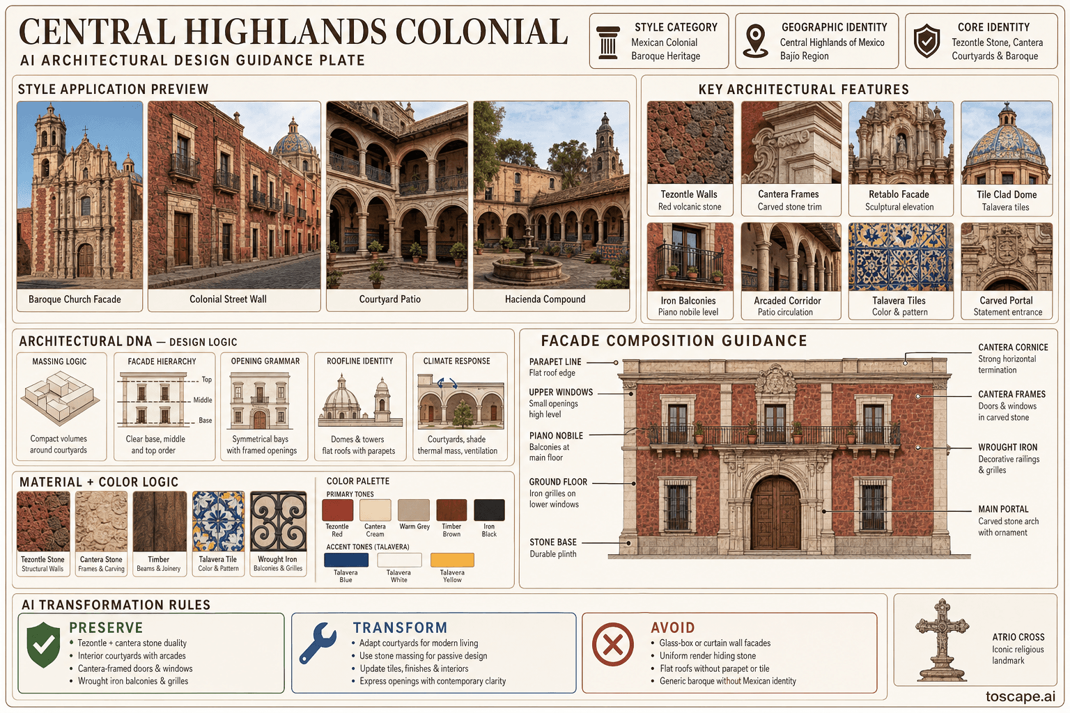 Central Highlands Colonial hero plate — Mexico