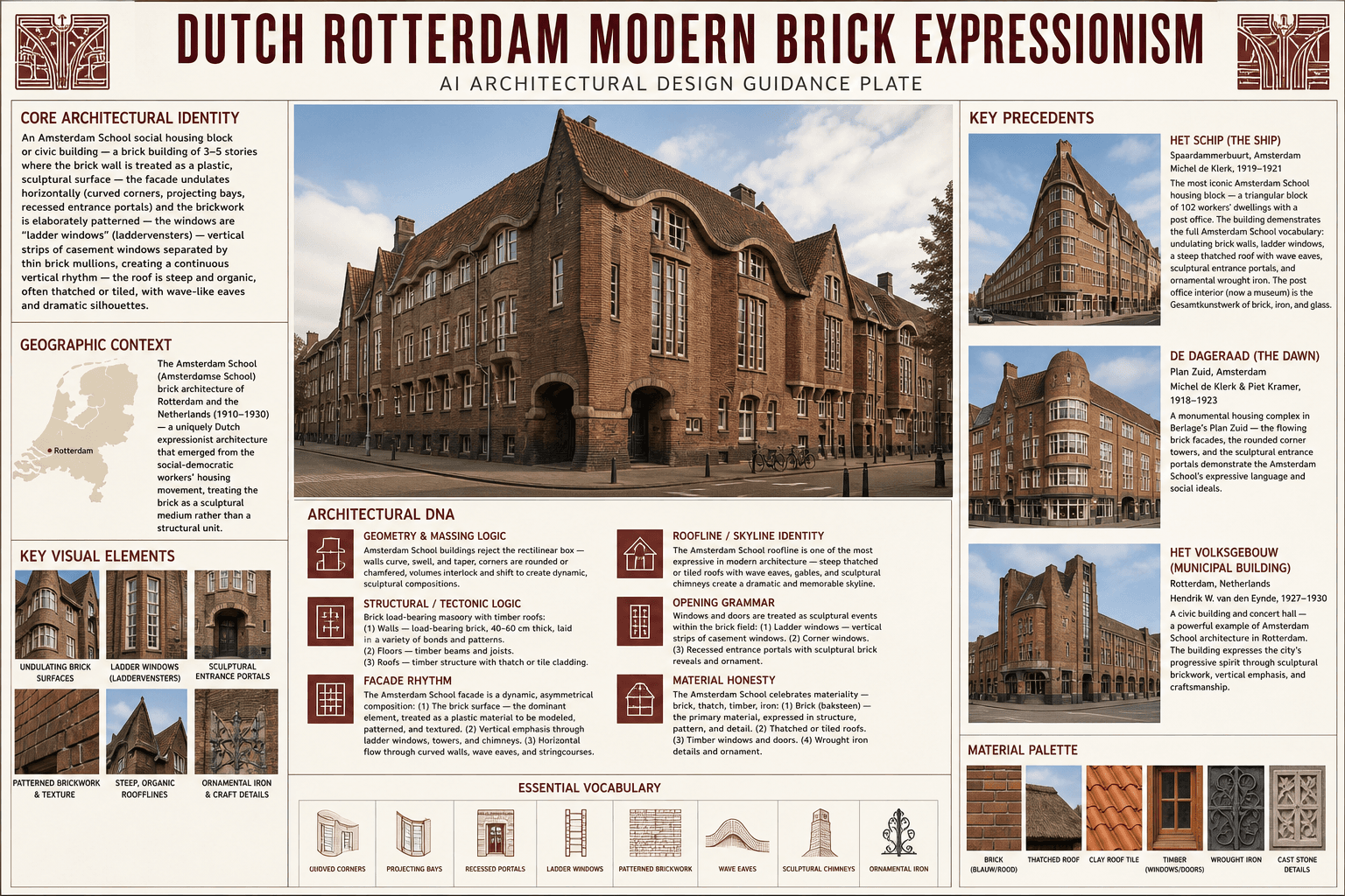 Dutch Rotterdam Modern Brick Expressionism hero plate — Netherlands