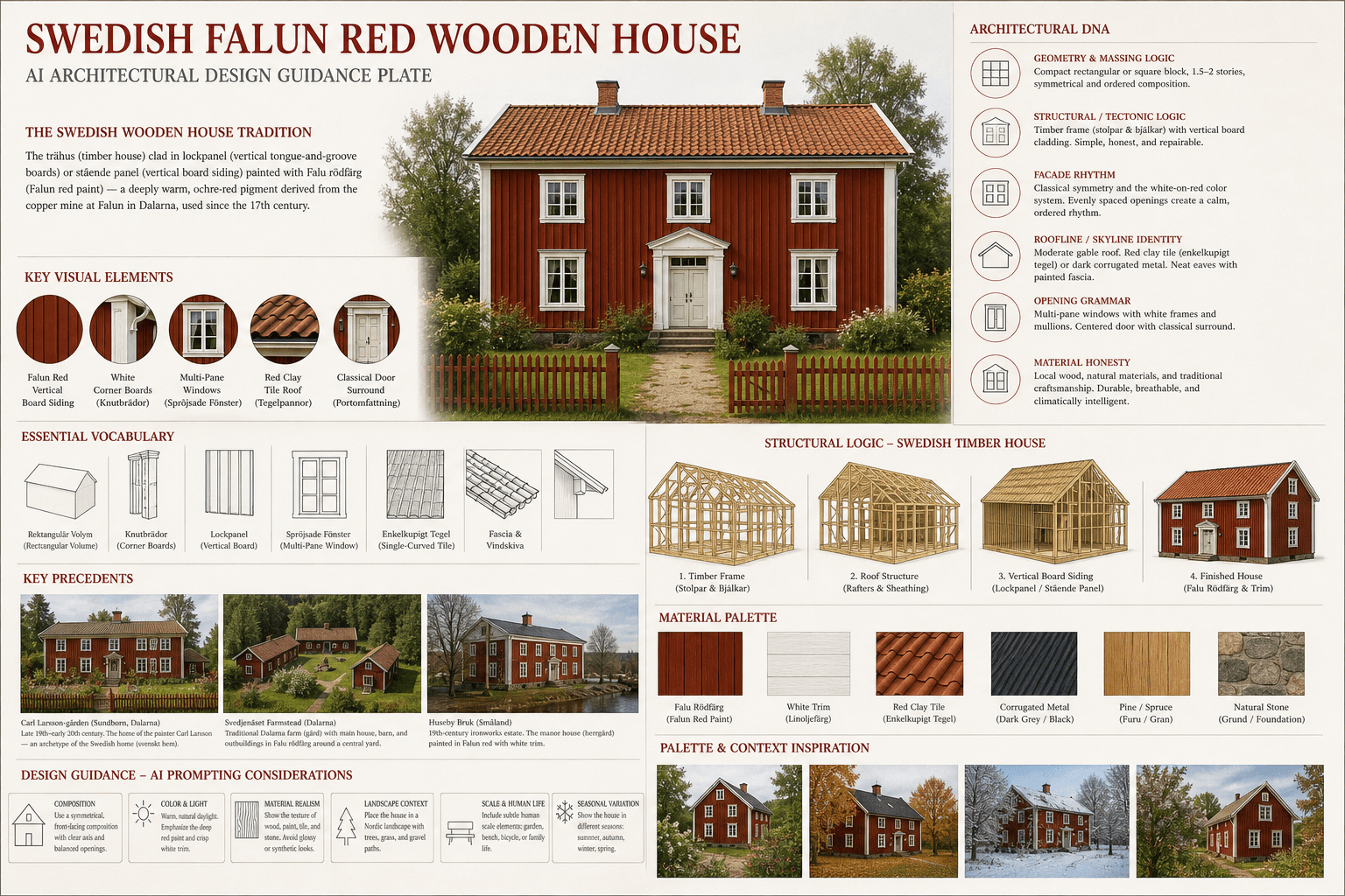 Swedish Falun Red Wooden House hero plate — Denmark