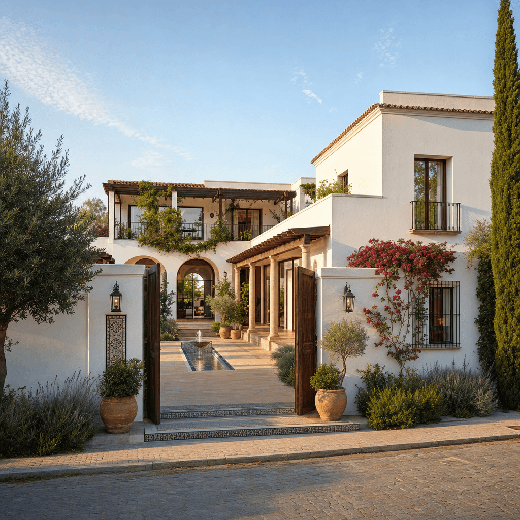 Andalusian Contemporary architectural style - Southern Iberian Peninsula - Andalusia, Spain, with cultural reach across the Mediterrane...