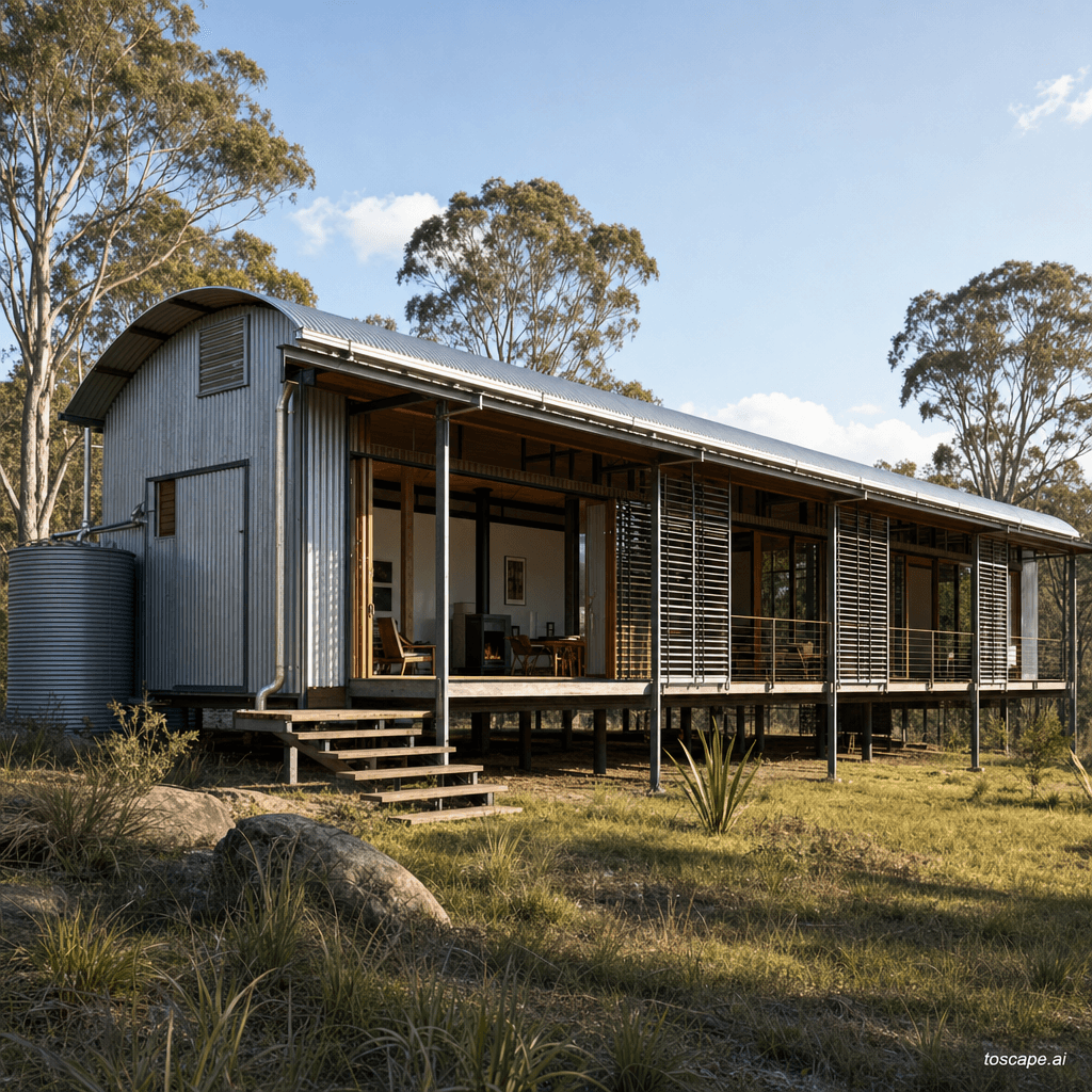 AUSTRALIAN CONTEMPORARY VERNACULAR architectural style - Australia (Glenn Murcutt, Richard Leplastrier, Troppo Architects, 1970s-present); Core...