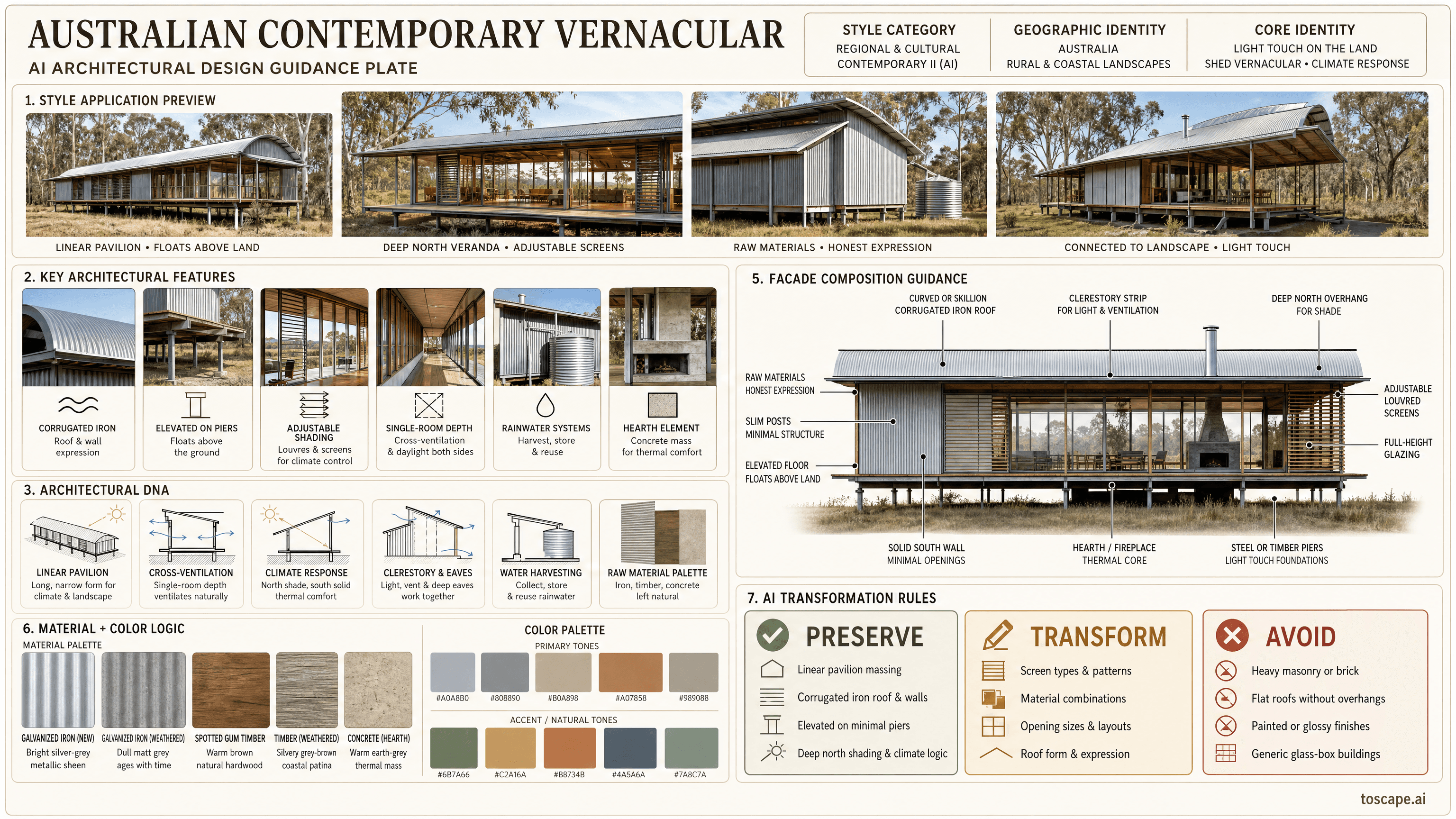 AUSTRALIAN CONTEMPORARY VERNACULAR hero plate - Australia (Glenn Murcutt, Richard Leplastrier, Troppo Architects, 1970s-present); Core...