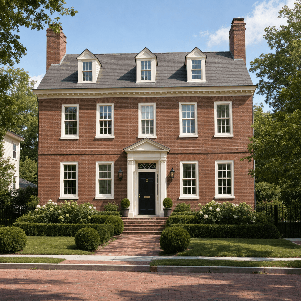 Georgian Colonial Revival architectural style - Anglo-American architectural tradition - originating in 18th-century Britain and its...