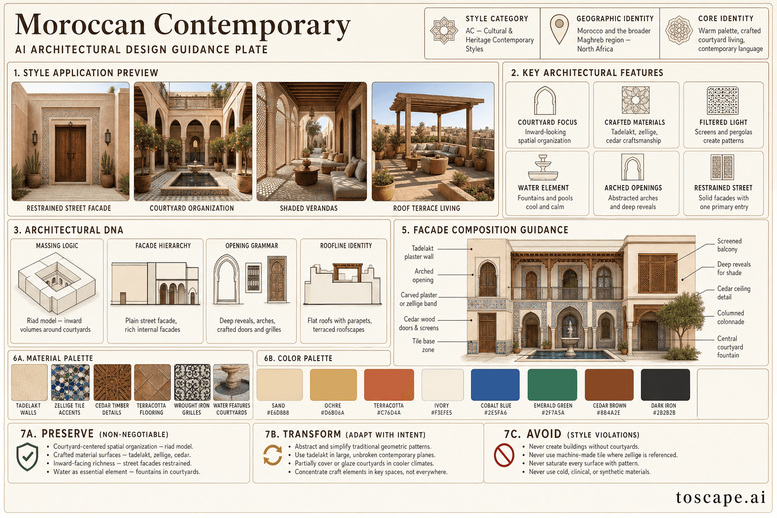 Moroccan Contemporary hero plate - Morocco and the broader Maghreb region - North Africa.
