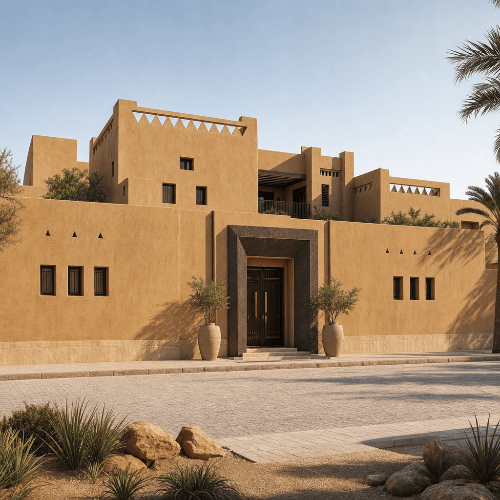 Najdi Contemporary architectural style - Central Arabian Peninsula - the Najd region of Saudi Arabia.