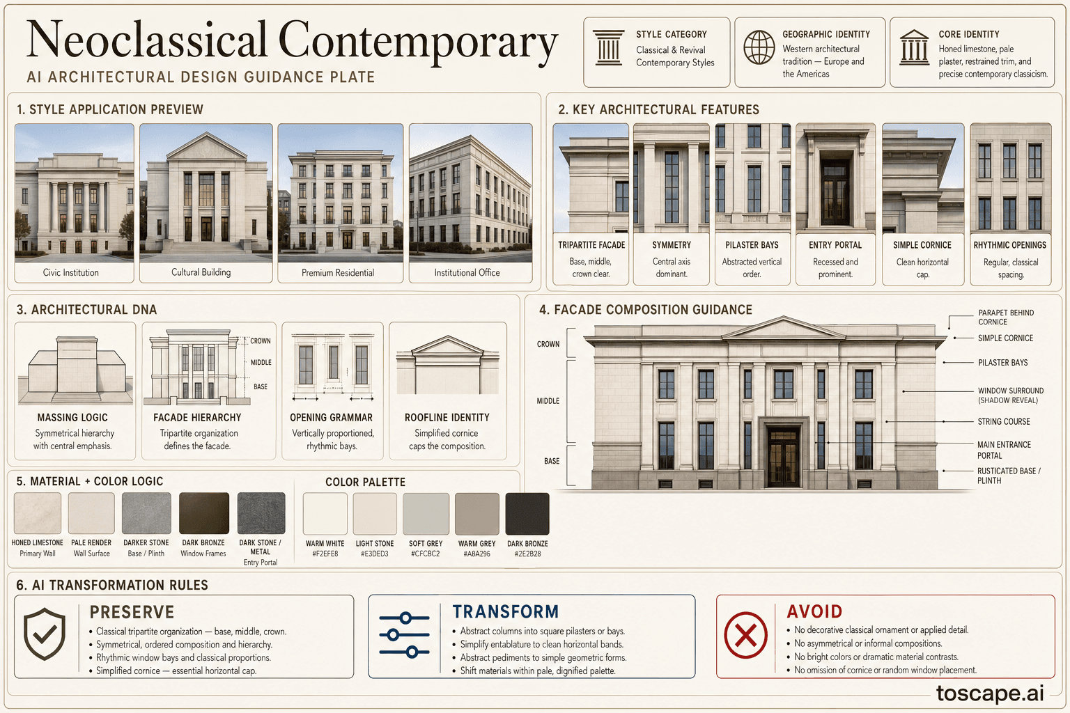 Neoclassical Contemporary hero plate - Western architectural tradition - Europe and the Americas, particularly in urban and...