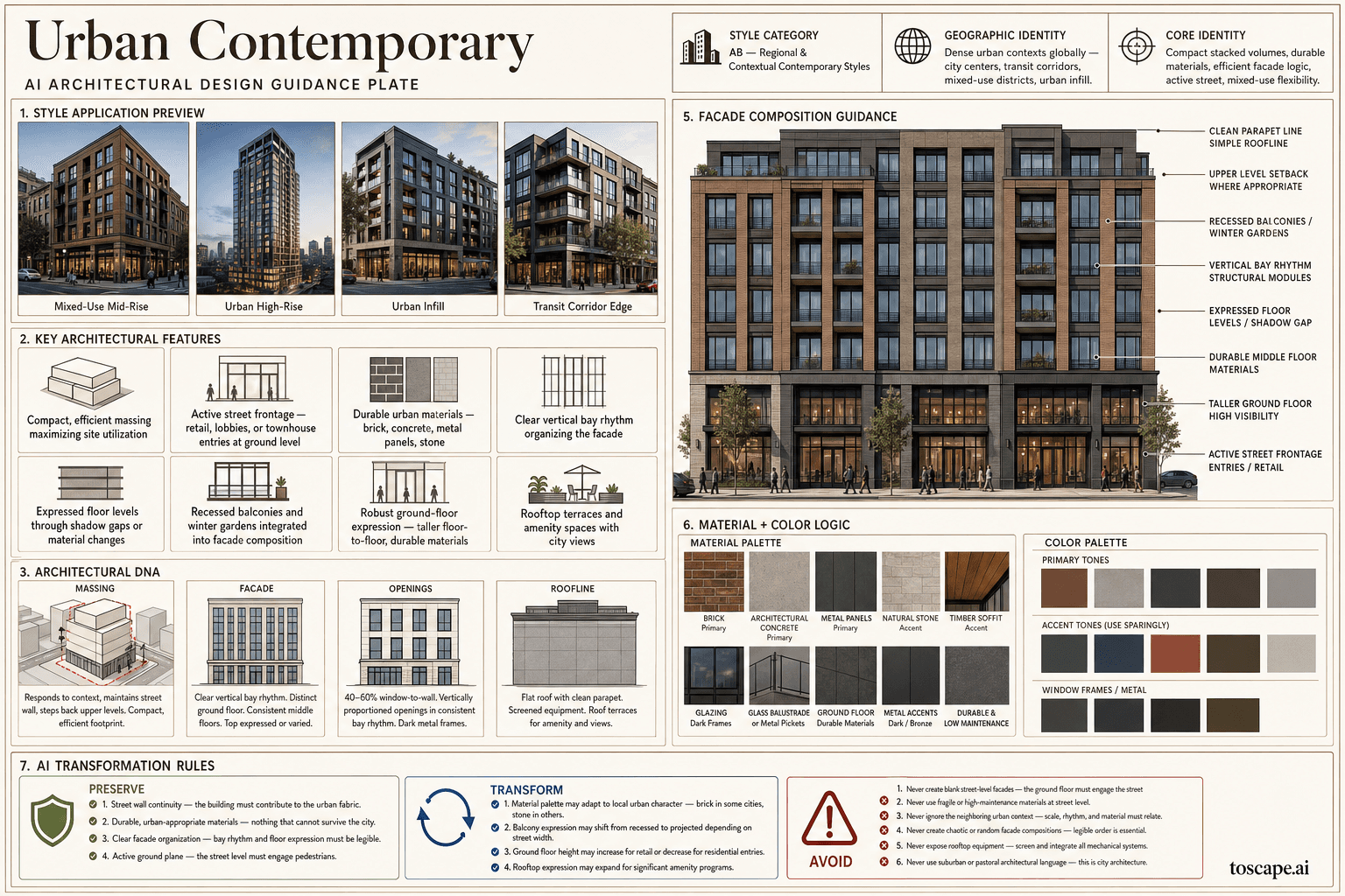 Urban Contemporary hero plate - Dense urban contexts globally - city centers, transit corridors, mixed-use districts,...