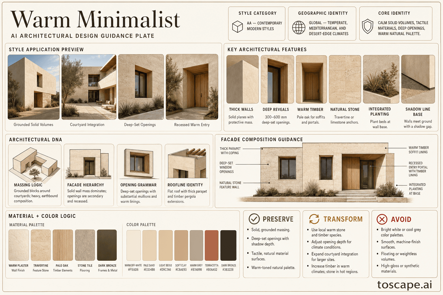 Warm Minimalist hero plate - Global - particularly resonant in temperate, Mediterranean, and desert-edge climates...