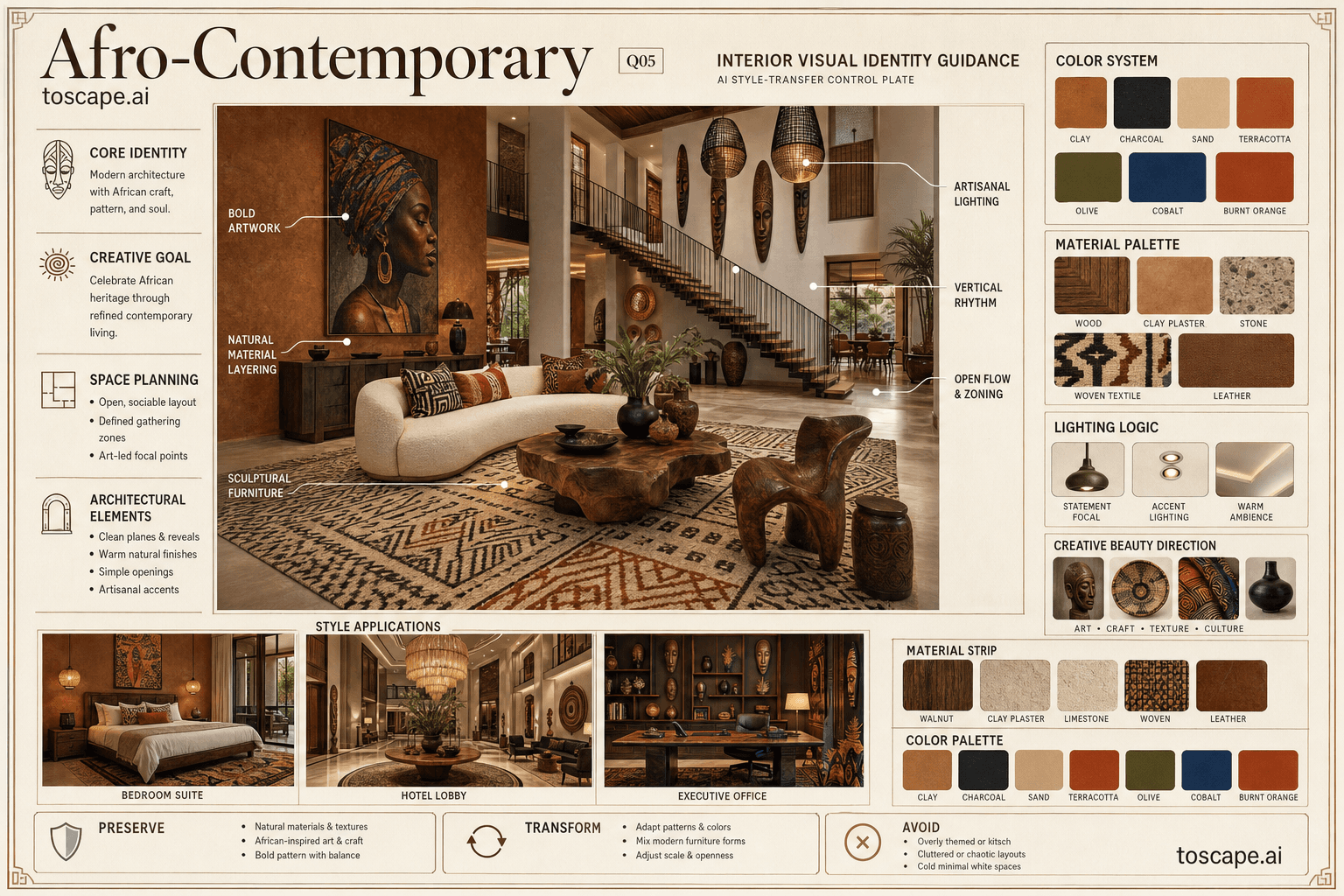 Afro-Contemporary interior style hero plate
