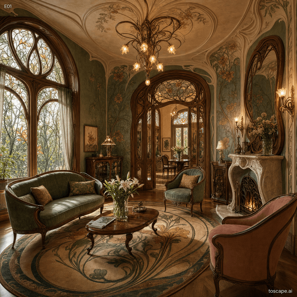 Art Nouveau interior style reference