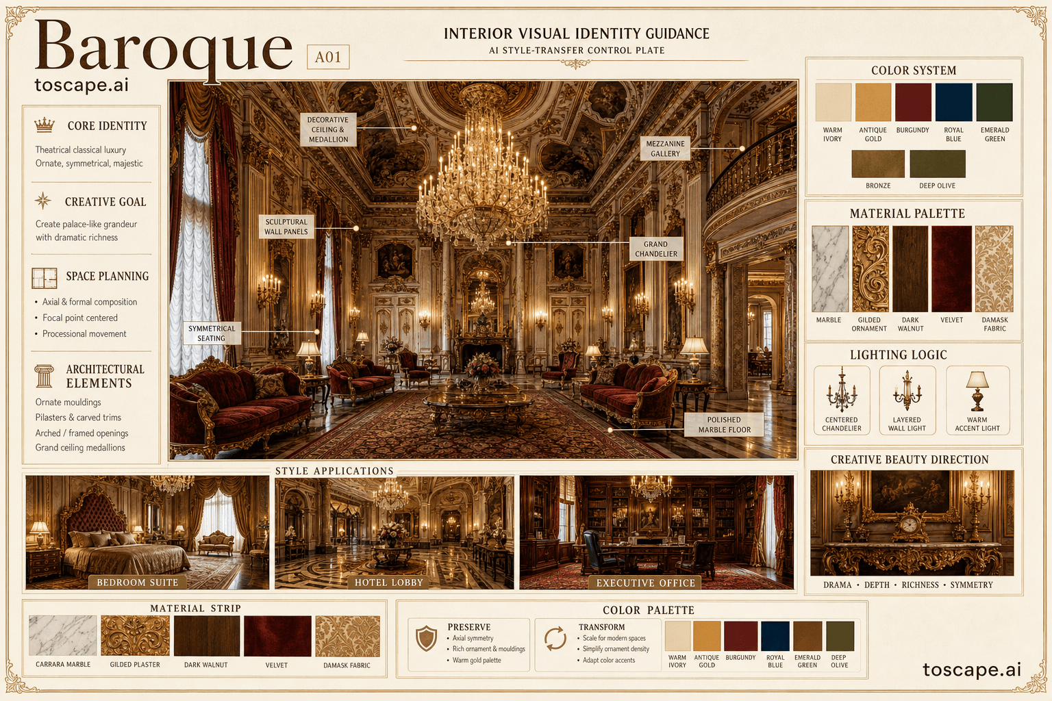 Baroque interior style hero plate