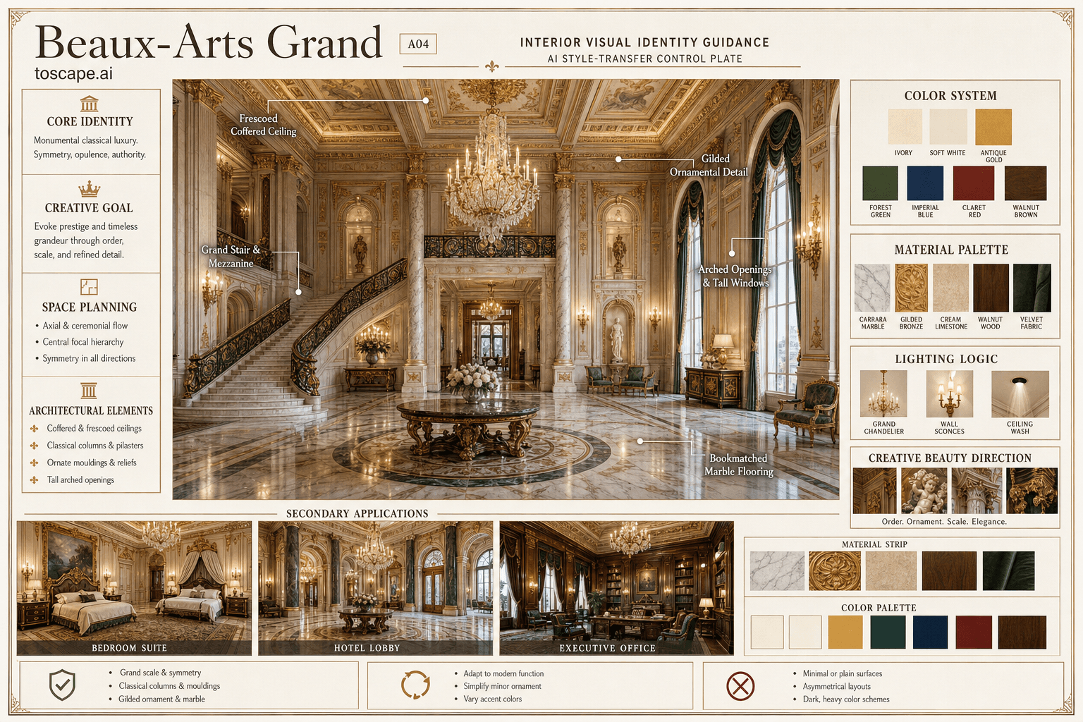 Beaux-Arts Grand interior style hero plate