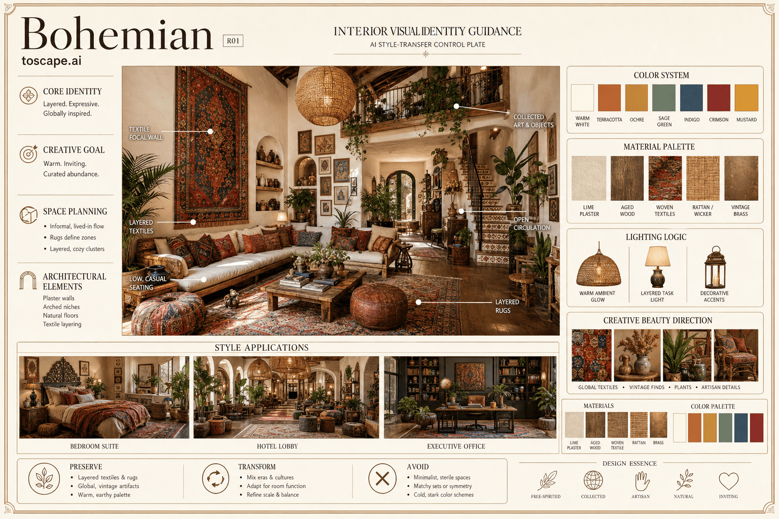 Bohemian interior style hero plate