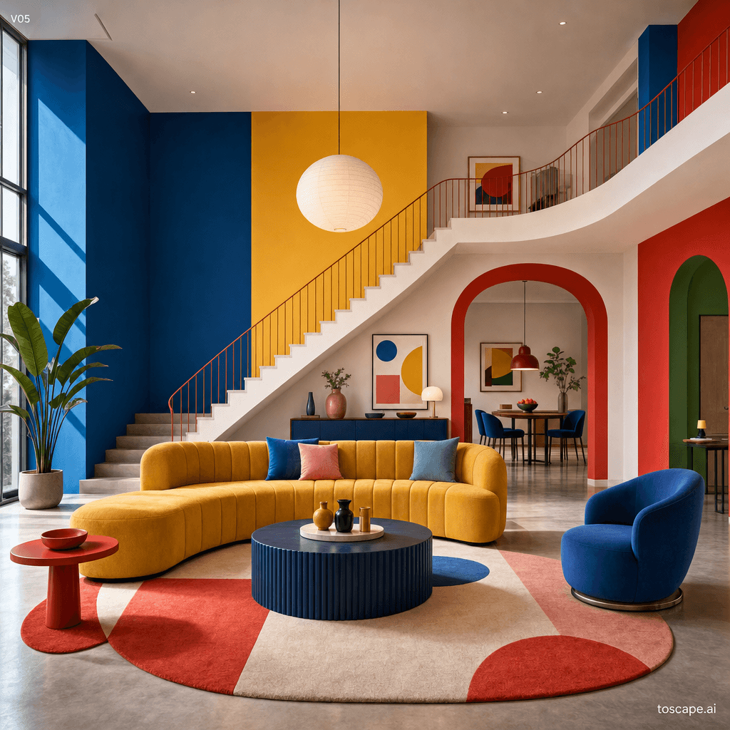 Color Block Contemporary interior style reference