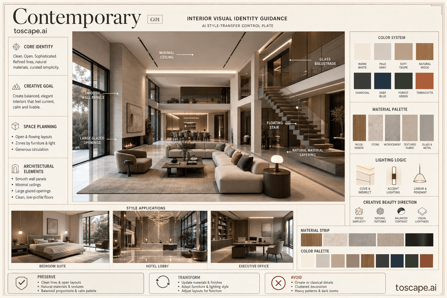 Contemporary interior style hero plate