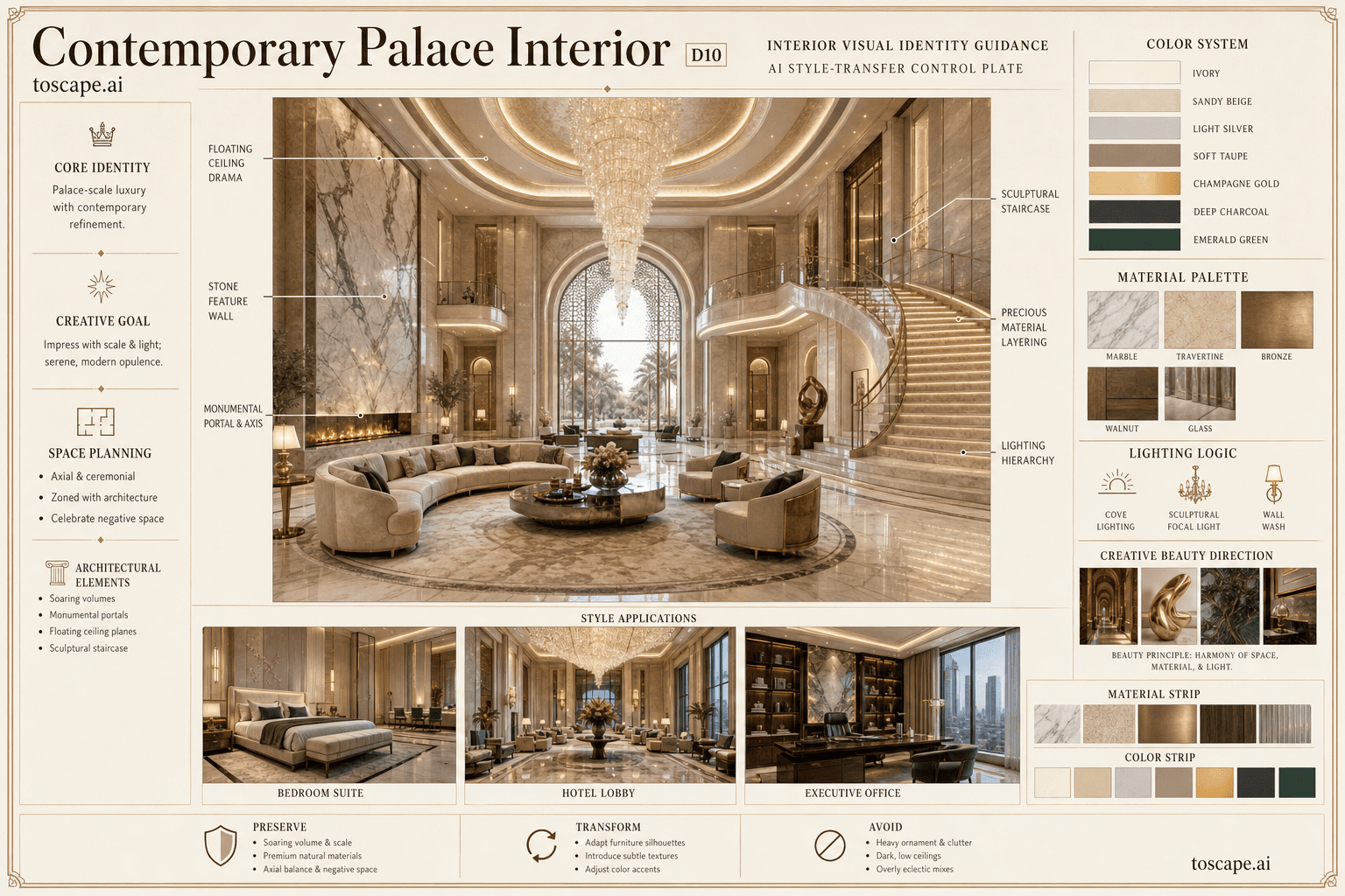 Contemporary Palace Interior interior style hero plate