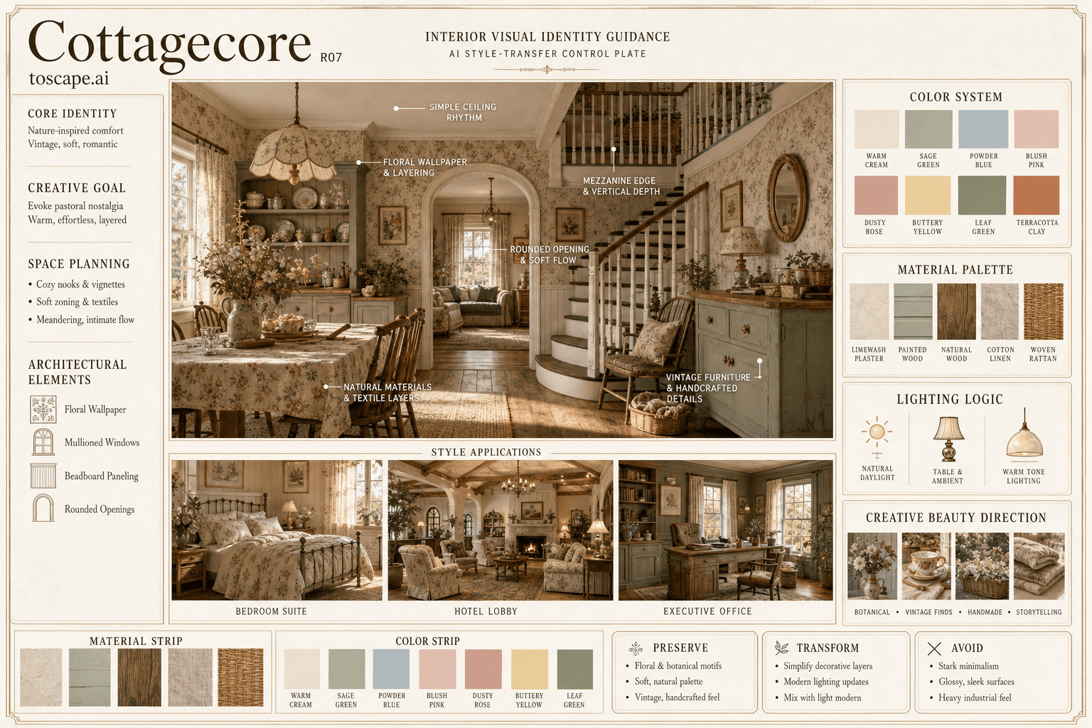 Cottagecore interior style hero plate