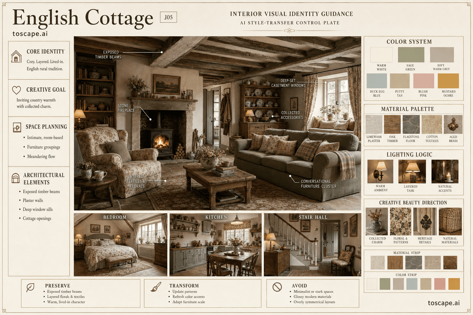 English Cottage interior style hero plate