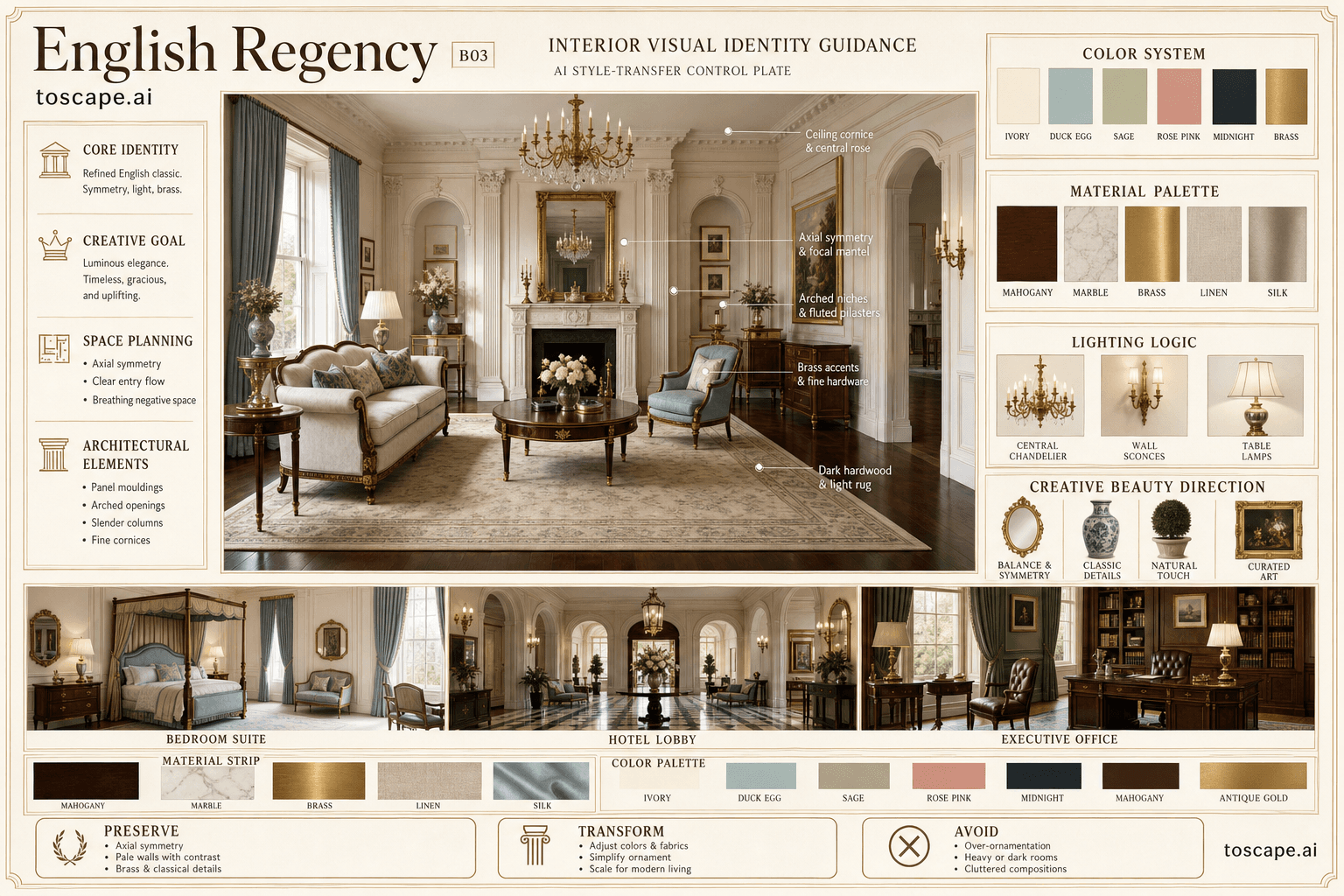 English Regency interior style hero plate