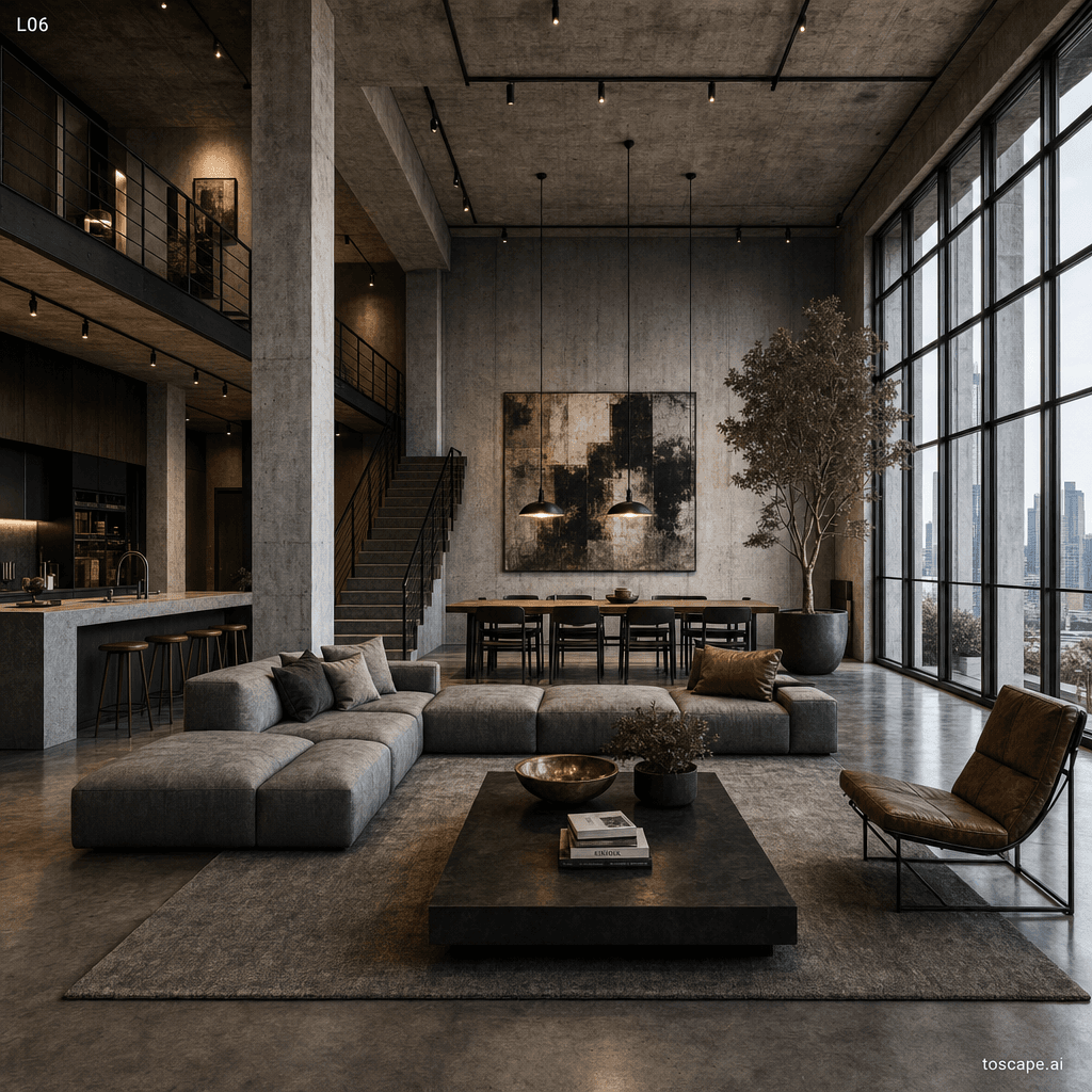 Exposed Concrete Urban interior style reference