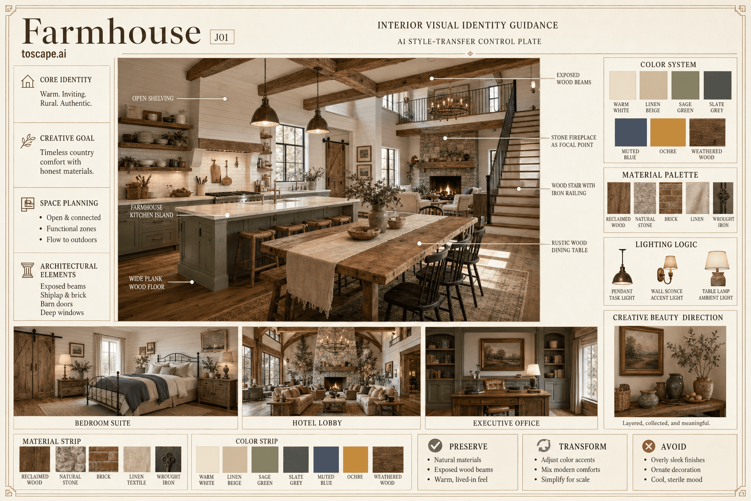 Farmhouse interior style hero plate