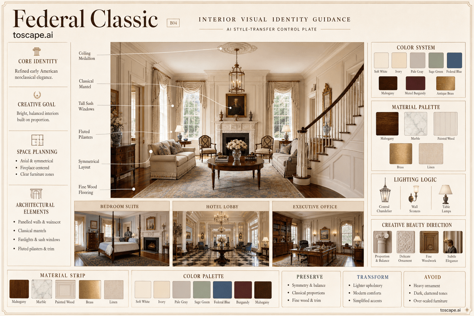 Federal Classic interior style hero plate