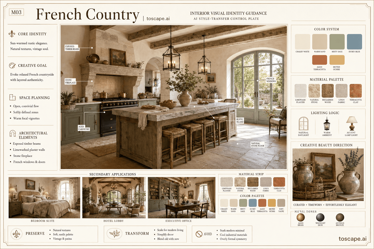 French Country interior style hero plate
