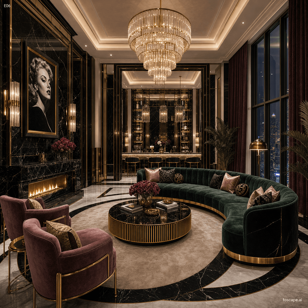 Hollywood Glam interior style reference