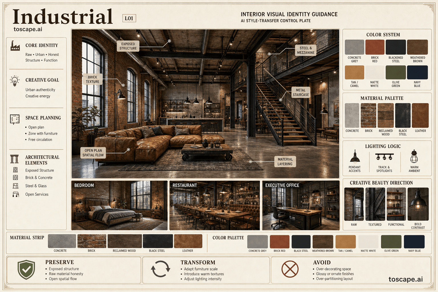 Industrial interior style hero plate