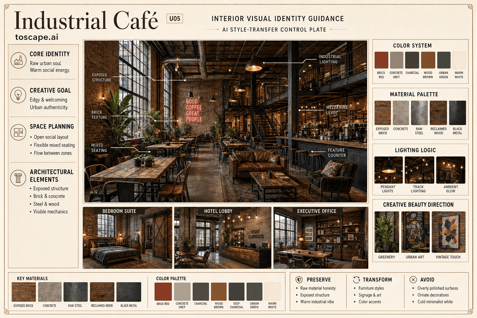 Industrial Cafe interior style hero plate