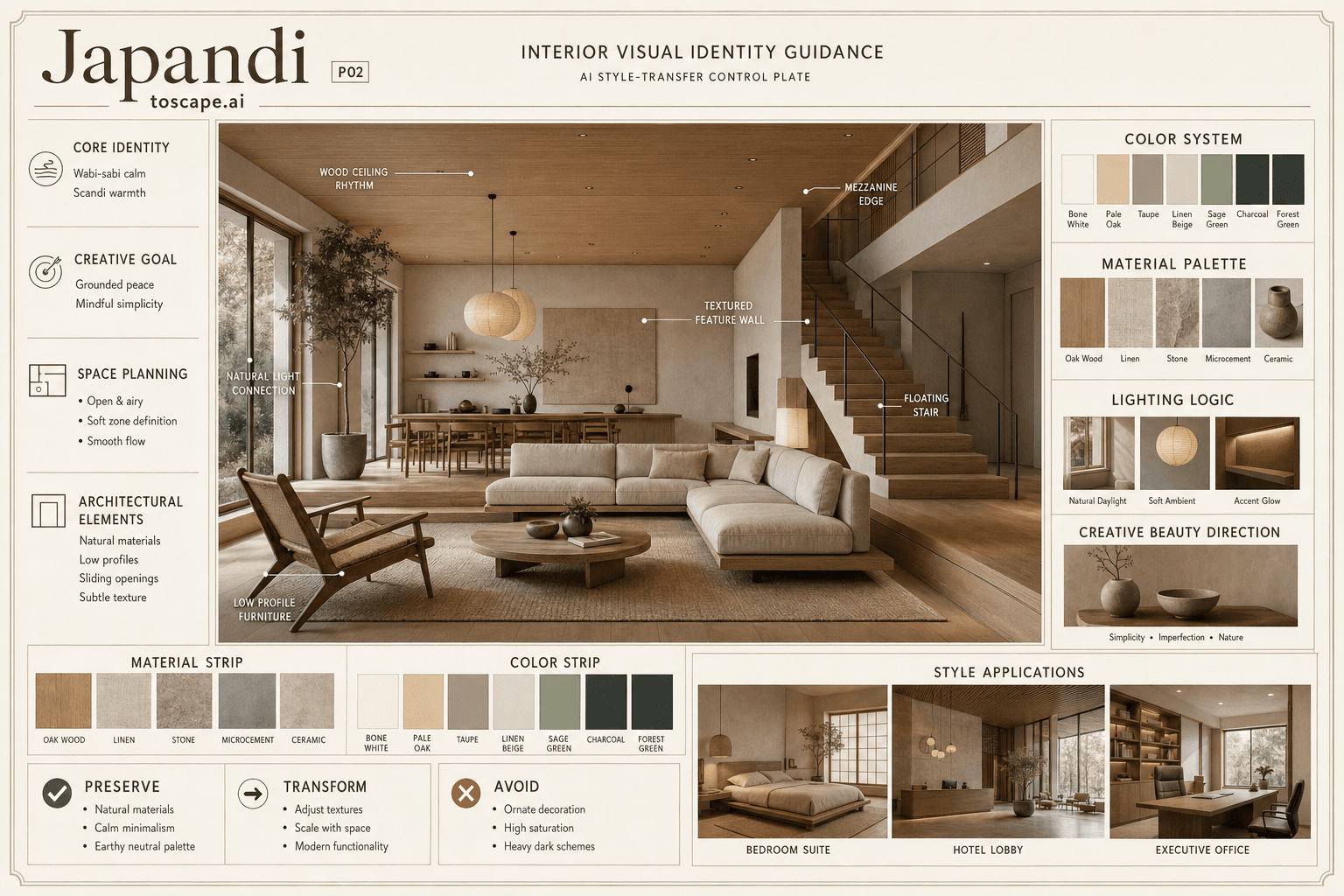 Japandi interior style hero plate