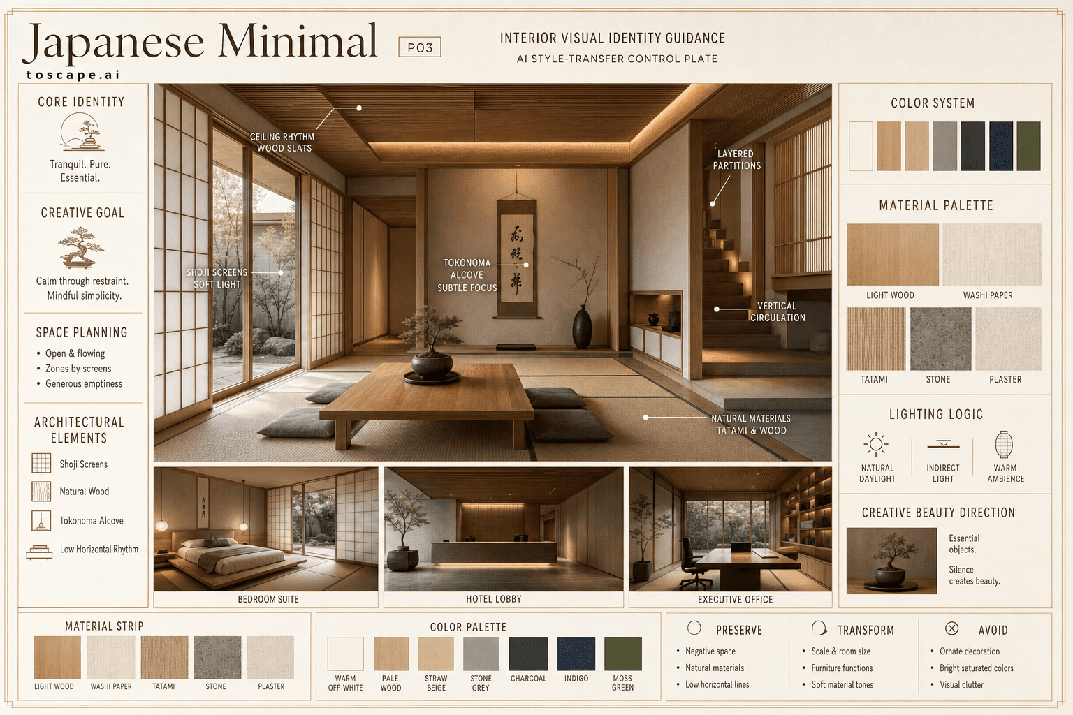 Japanese Minimal interior style hero plate