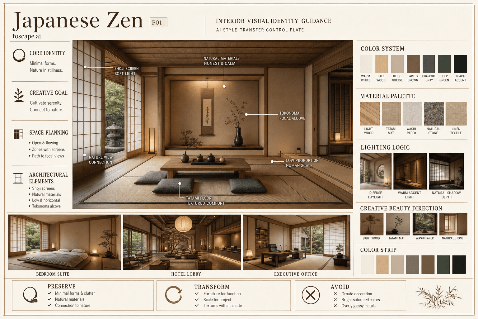 Japanese Zen interior style hero plate