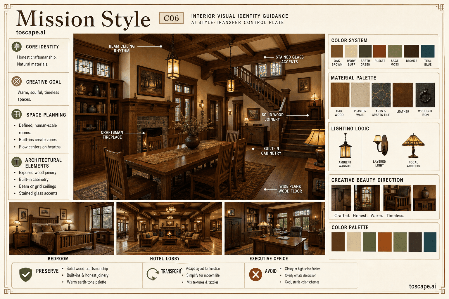 Mission Style interior style hero plate