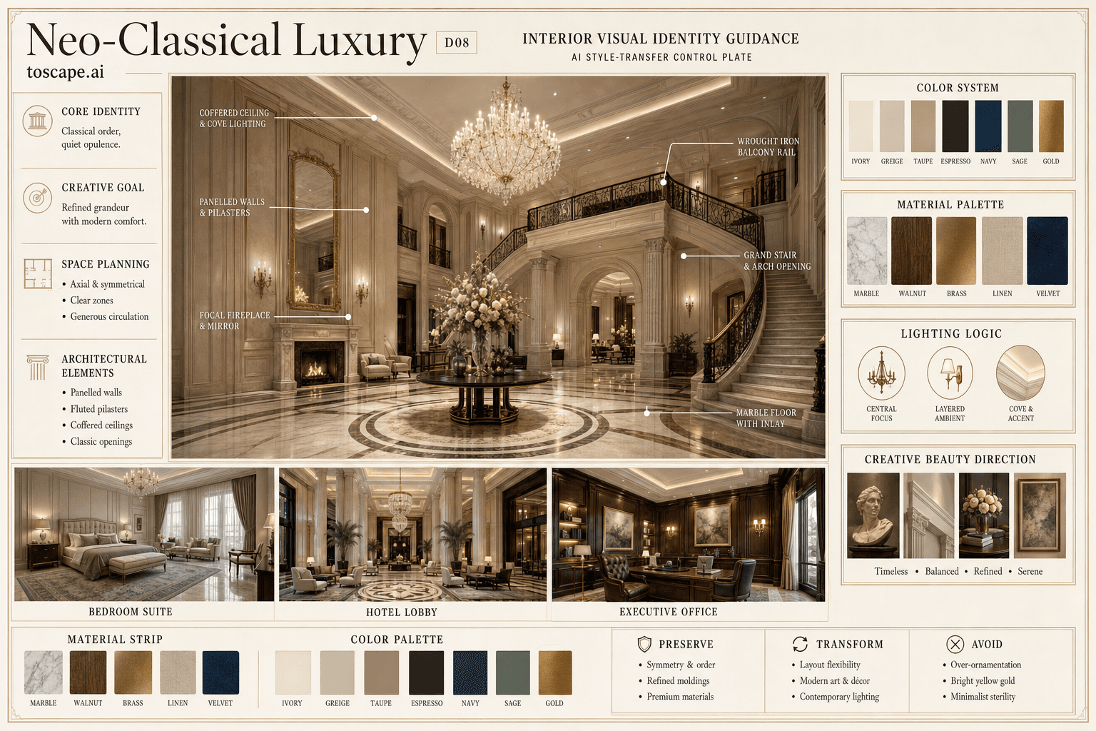 Neo-Classical Luxury interior style hero plate