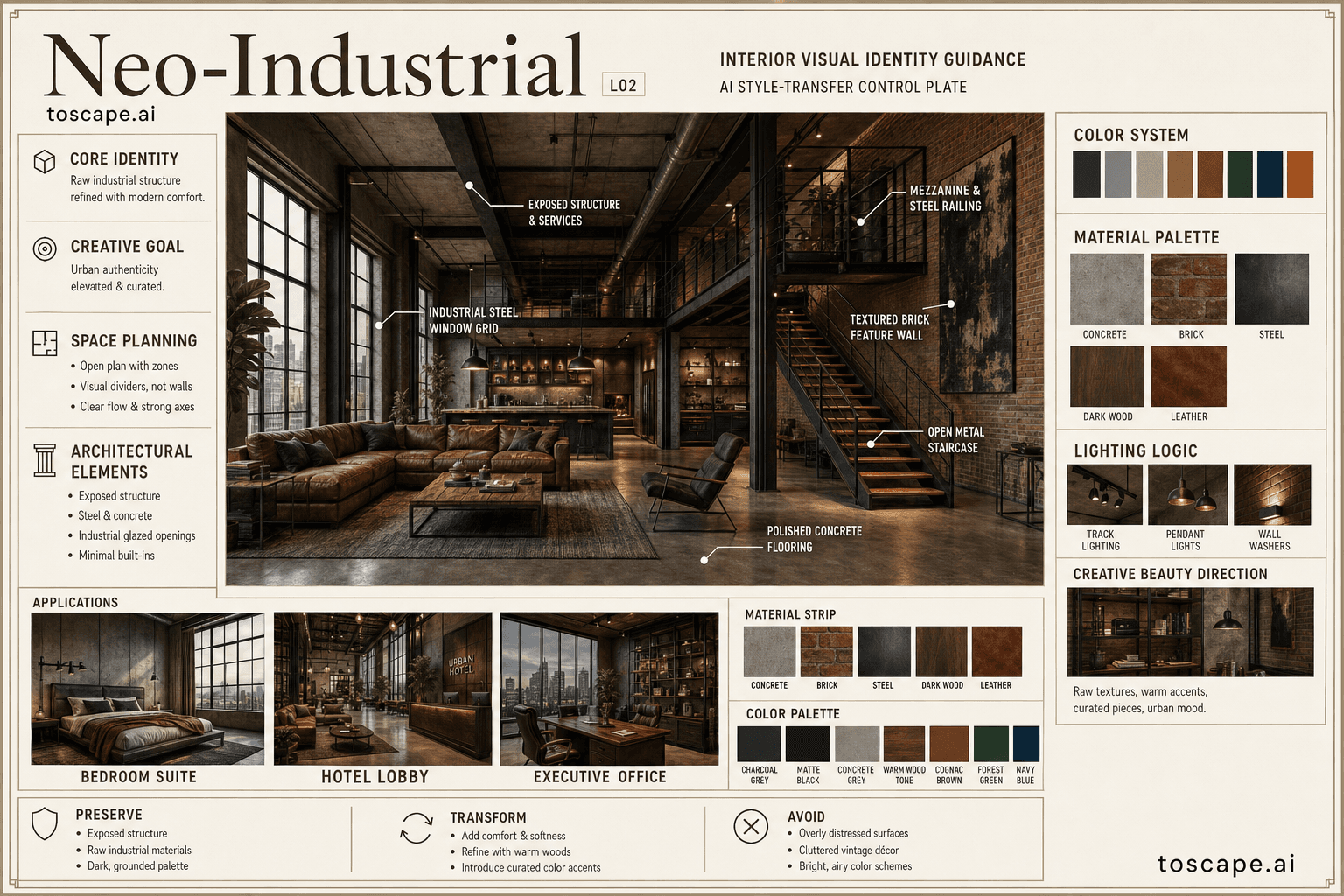 Neo-Industrial interior style hero plate