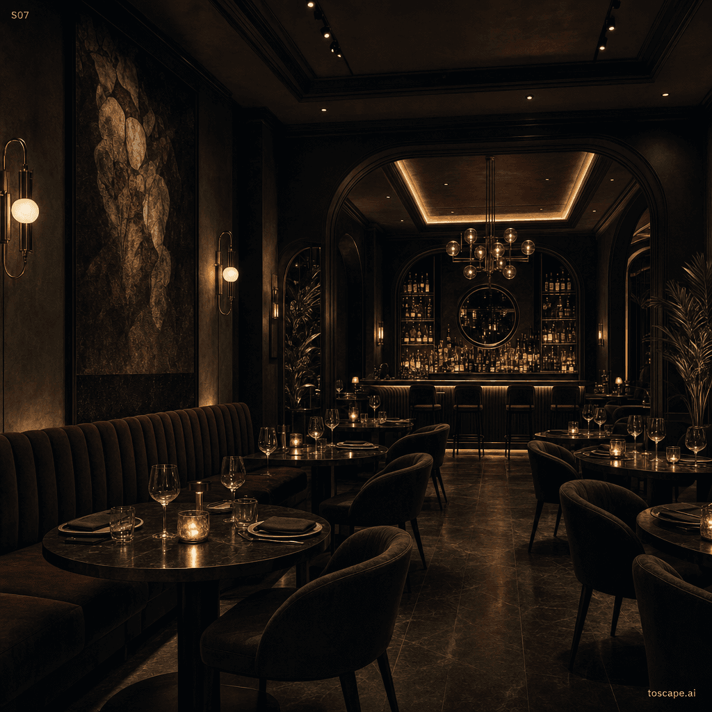 Noir Restaurant interior style reference