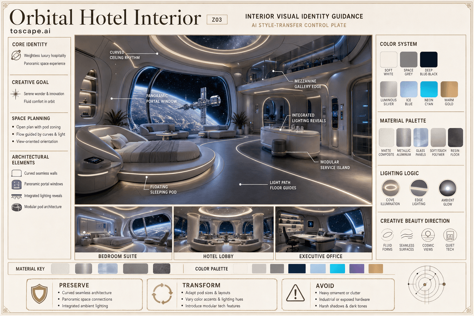 Orbital Hotel Interior interior style hero plate