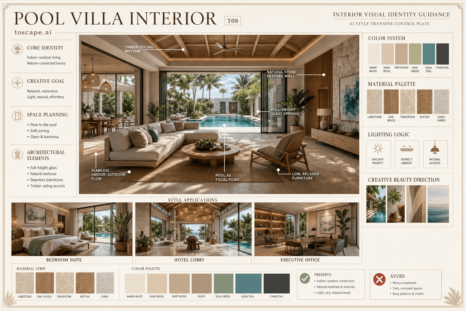 Pool Villa Interior interior style hero plate