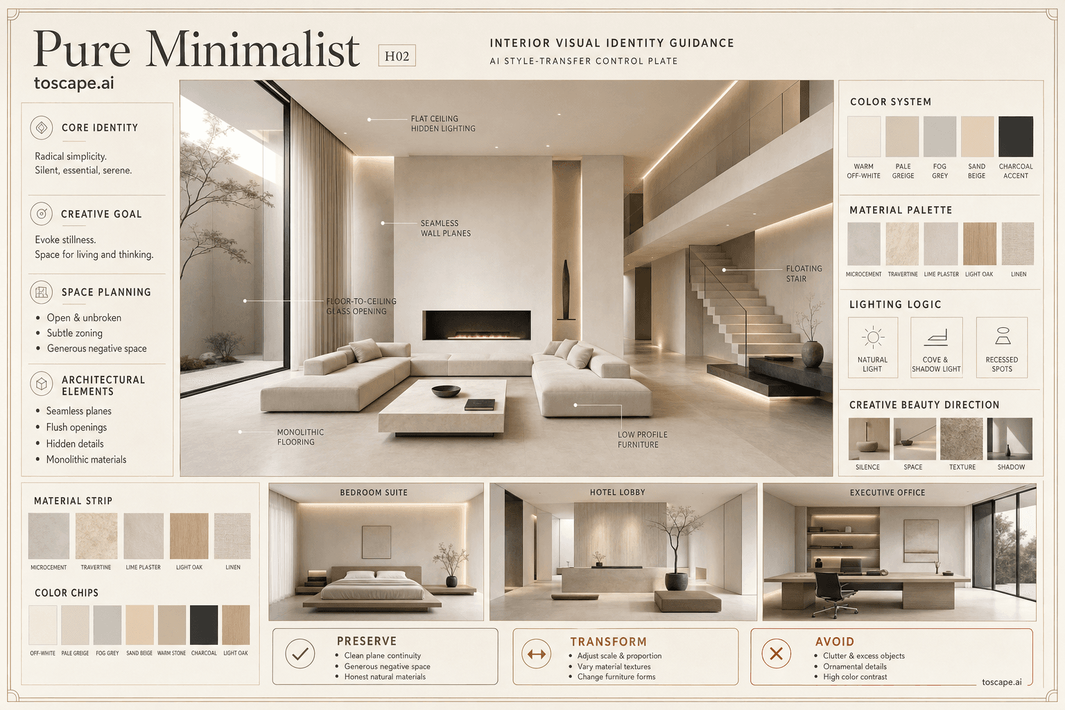 Pure Minimalist interior style hero plate