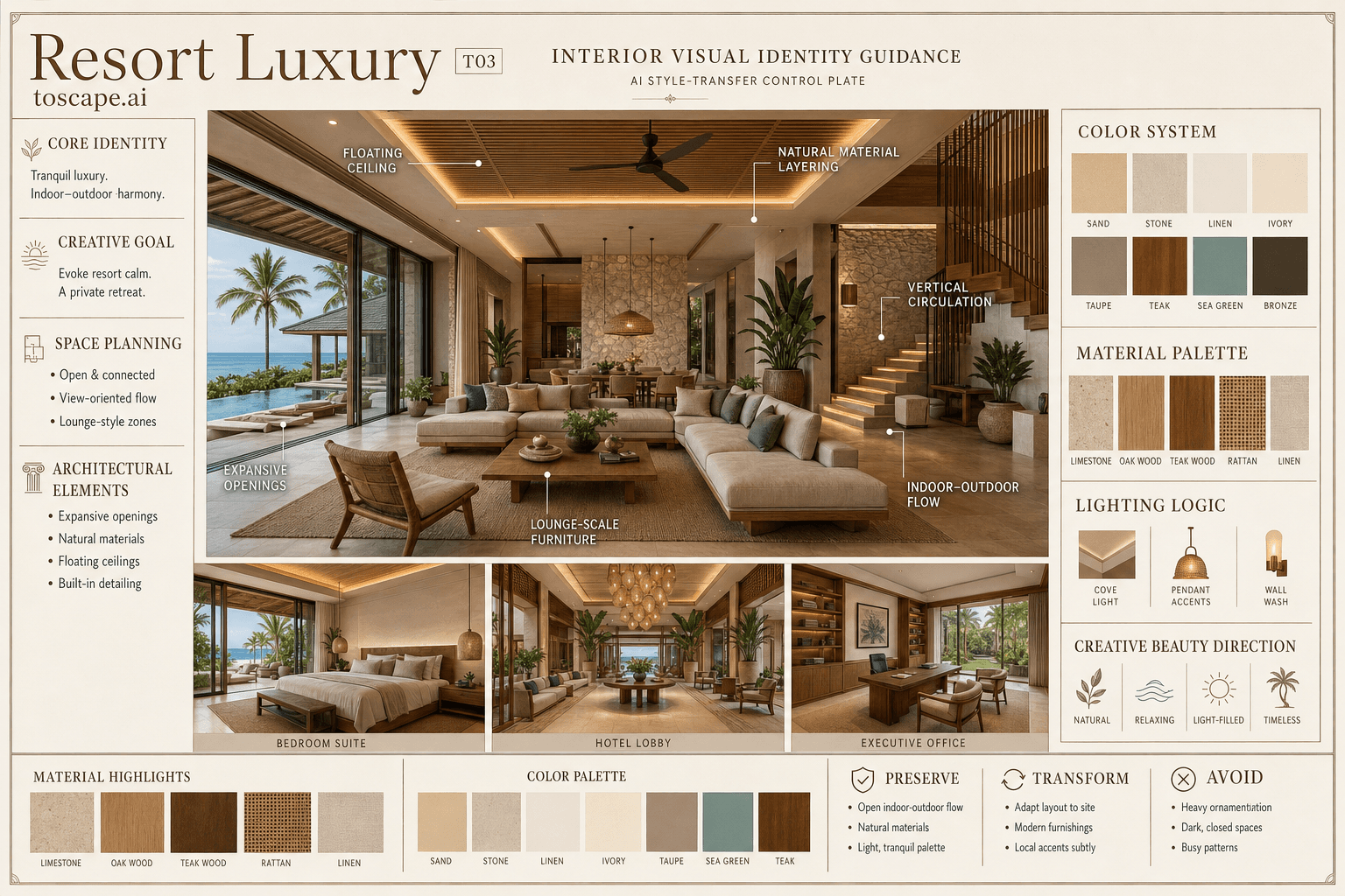 Resort Luxury interior style hero plate