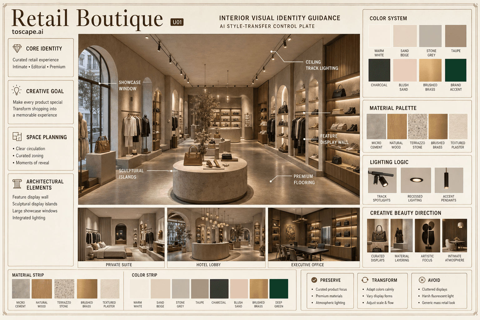 Retail Boutique interior style hero plate