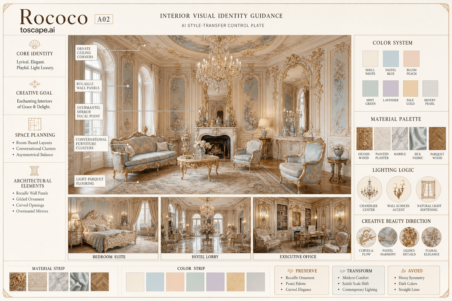 Rococo interior style hero plate