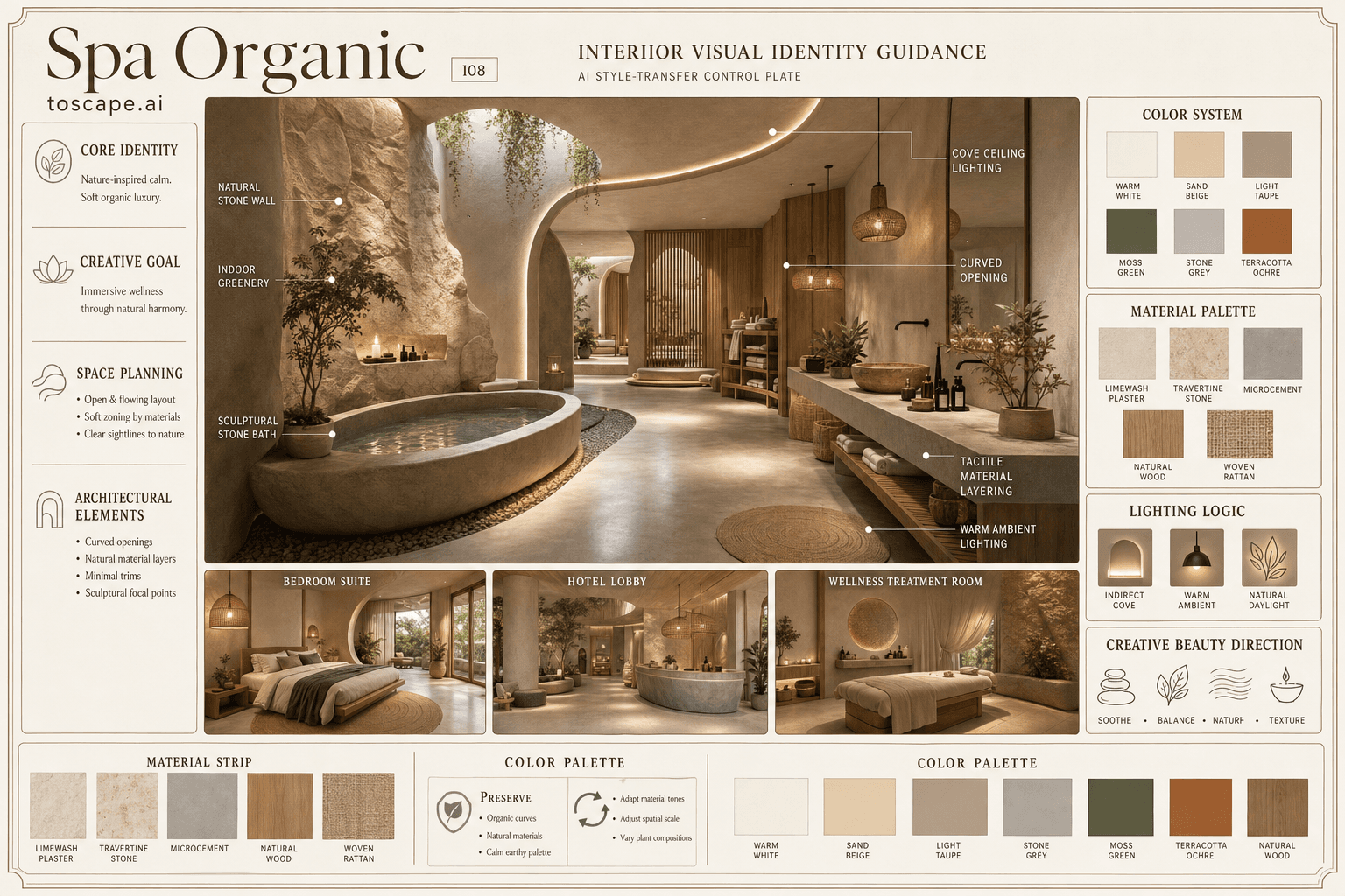 Spa Organic interior style hero plate