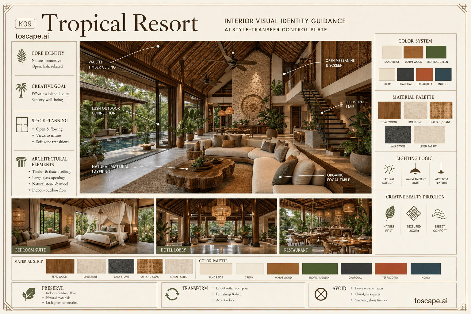 Tropical Resort interior style hero plate