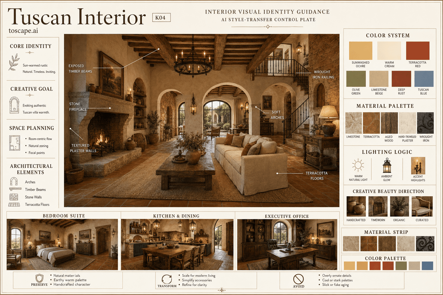 Tuscan Interior interior style hero plate