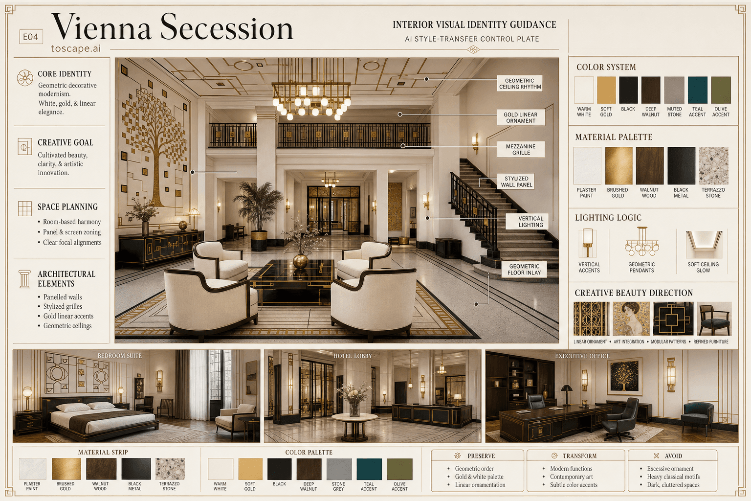 Vienna Secession interior style hero plate