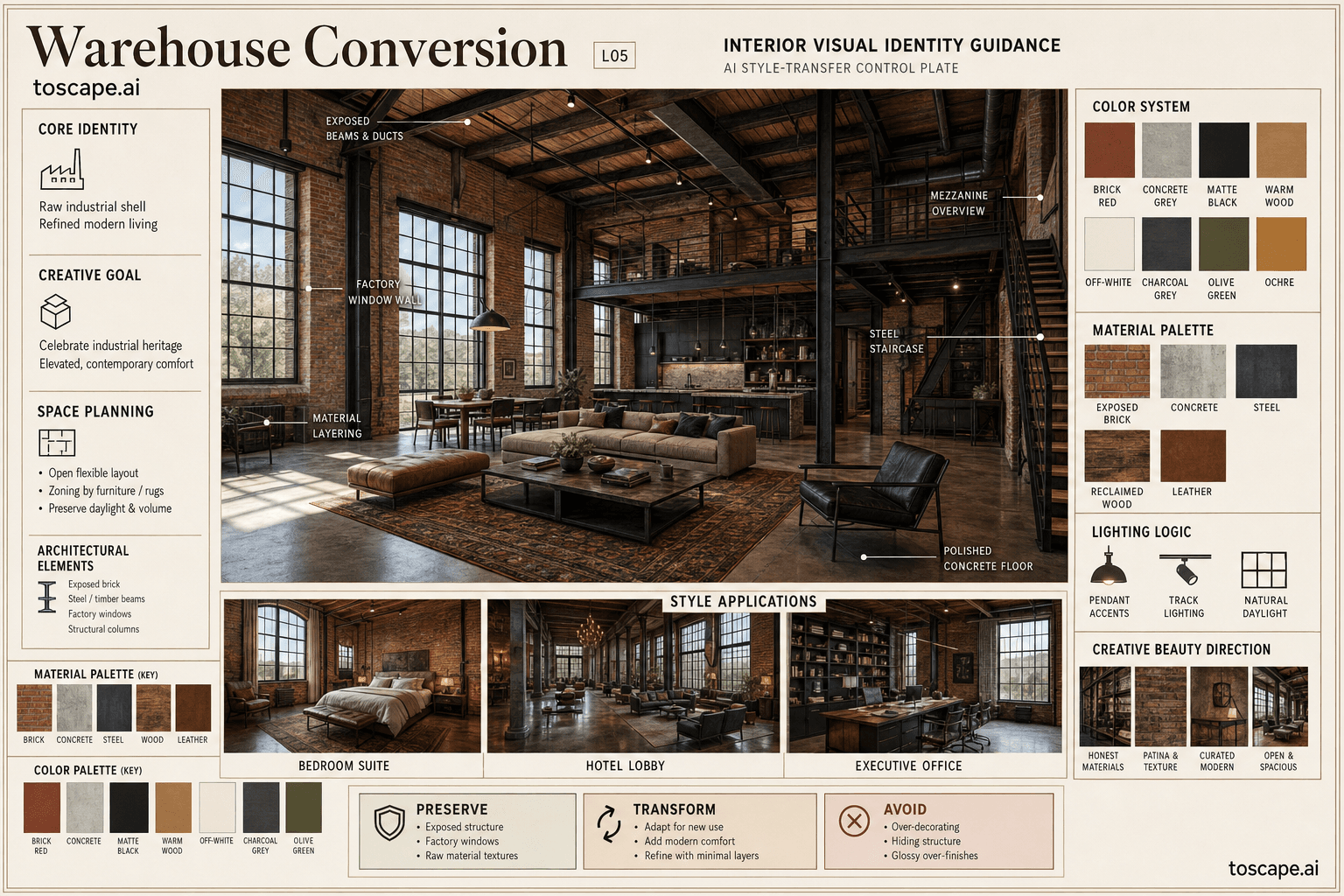 Warehouse Conversion interior style hero plate